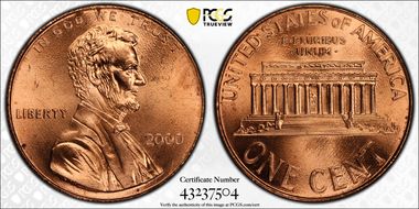 2000 1C "Cheerios" Cent MS65RD