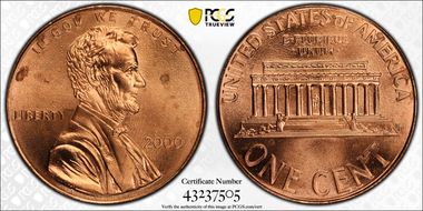 2000 1C "Cheerios" Cent MS64RD