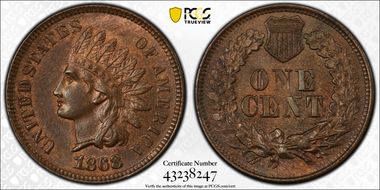 1868 1C MS63BN