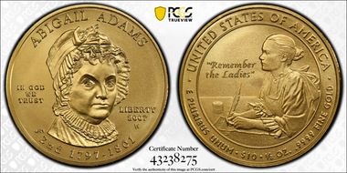 2007-W $10 Abigail Adams MS70