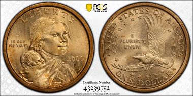 2000-P SAC$1 Wounded Eagle, FS-901 MS64