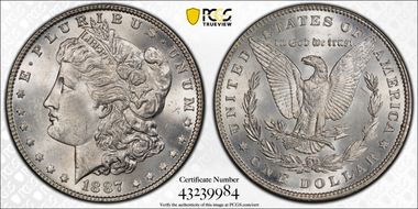 1887 $1 VAM 12, Alligator Eye MS63