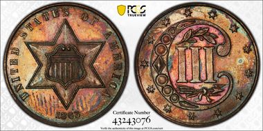 1863 3C J-321 PR64BN