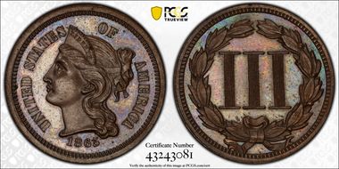 1865 3C J-411 PR64BN