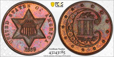 1869 3C J-680 PR64RB