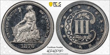 1870 3C J-800 PR65CAM