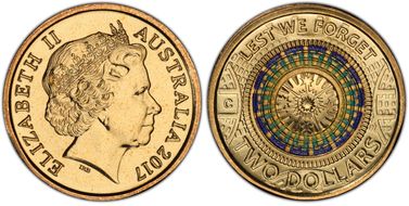 2017-C $2 Lest We Forget Colorized MS68
