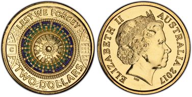 2017-C $2 Lest We Forget Colorized MS68