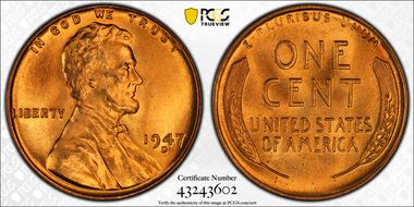 1947-D 1C MS67RD