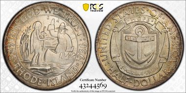 1936-D 50C Rhode Island MS67
