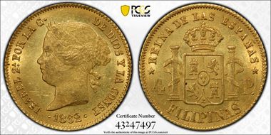 1862 4 Peso KM-144 MS62