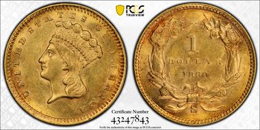 1860-S G$1 MS61