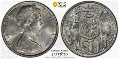 1966 50C KM-67  Ag MS64