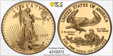1997-W $50 Gold Eagle PR70DCAM