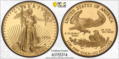 1996-W $50 Gold Eagle PR69DCAM