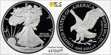 2021-S $1 Silver Eagle - Type 2 First Strike PR70DCAM