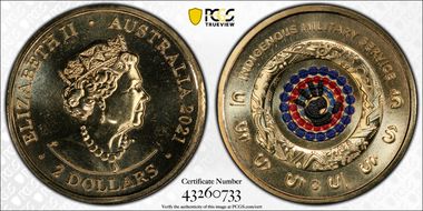 2021-C $2 Indigenous Military Service Colorized MS69