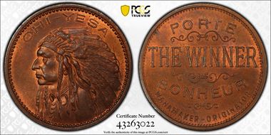 (1895) Token Rulau Phl-114 John Wanamaker Stores MS65RB