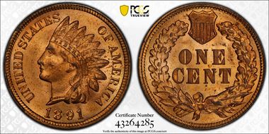 1891 1C MS65RD