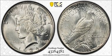 1934-S $1 MS65