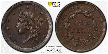 1839 1C Silly Head AU58BN