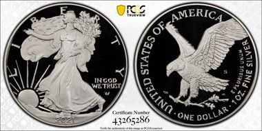 2021-S $1 Silver Eagle - Type 2 First Strike PR69DCAM