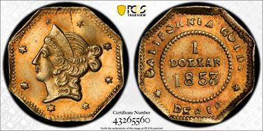 1853 G$1 BG-526 MS61