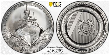 (2021-P) Medal U.S. Coast Guard Matte 2.5oz Ag First Strike MS70