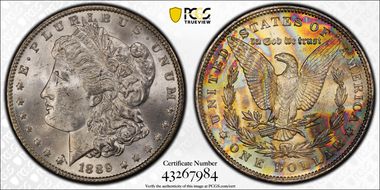 1889 $1 VAM 5B Pitted Reverse MS62