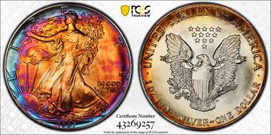 1987 $1 Silver Eagle MS66