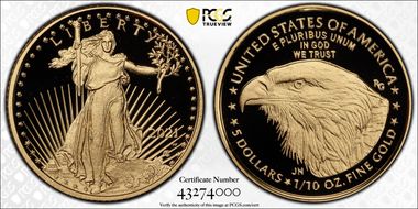 2021-W $5 Gold Eagle - Type 2 Designer Edition PR70DCAM