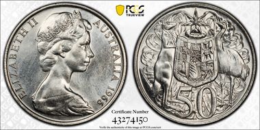 1966 50C KM-67  Ag MS62