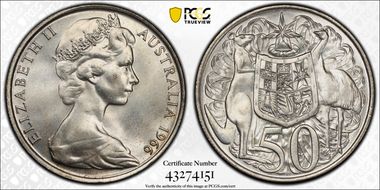 1966 50C KM-67  Ag MS65