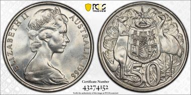 1966 50C KM-67  Ag MS64