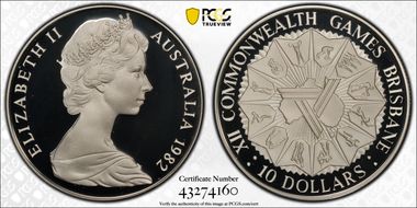 1982 $10 XII Commonwealth Games PR69DCAM
