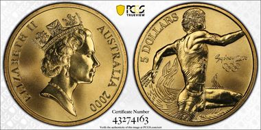 2000 (1998) $5 Olympic - Triathlon MS69