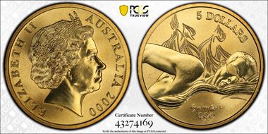 2000 $5 Olympic - Aquatics MS67