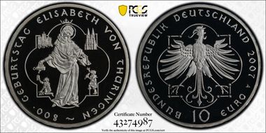 2007-A € 10 Thuringen PR69DCAM