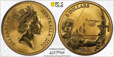 2000 (1997) $5 Olympic - Archer MS68