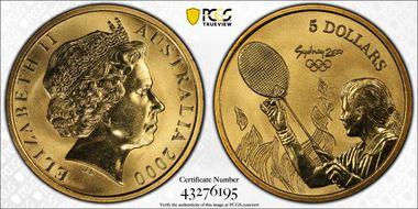 2000 (1999) $5 Olympic - Badminton MS68