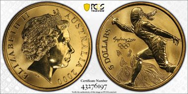 2000 (1999) $5 Olympic - Fencer MS68