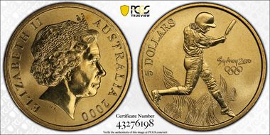 2000 (1998) $5 Olympic-Softball MS68