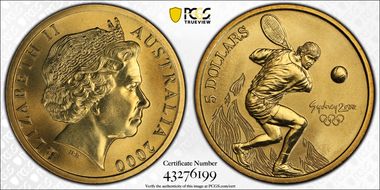 2000 (1999) $5 Olympic - Tennis MS69