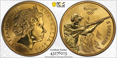 2000 (1999) $5 Olympic - Shooter MS69