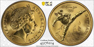 2000 (1999) $5 Olympic - Tae Kwan Do MS68