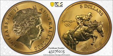 2000 $5 Olympic - Equestrian MS68