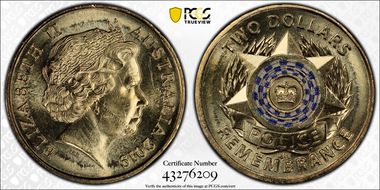 2019 $2 Police Remembrance Colorized MS65