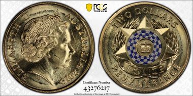 2019 $2 Police Remembrance Colorized MS66