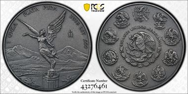 2018-Mo Onza Libertad Ag - Antiqued SP70