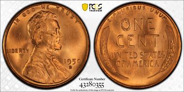 1950-S 1C MS66RD